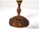 Box on foot corozo carved arabesque character foliage XIXth century