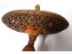 Box on foot corozo carved arabesque character foliage XIXth century