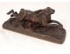 Bronze sculpture leaping hare French School XIXth century