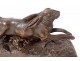 Bronze sculpture leaping hare French School XIXth century