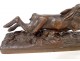 Bronze sculpture leaping hare French School XIXth century