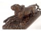 Bronze sculpture leaping hare French School XIXth century