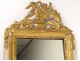 Mirror Louis XVI mirror carved wood frame gilded bird hunting flowers XVIII