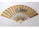 Fan gouache children flowers characters gilding Directory 18th century