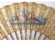 Fan gouache children flowers characters gilding Directory 18th century