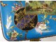 Limoges Bernardaud porcelain box landscape butterflies flowers nineteenth bronze