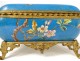 Limoges Bernardaud porcelain box landscape butterflies flowers nineteenth bronze