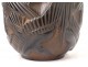 Pierre d&#39;Avesn Art Deco vase swallows model black brown molded glass twentieth
