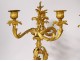 Pair of candelabra 3 lights Louis XV Rococo gilt bronze Napoleon III XIXth