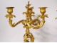 Pair of candelabra 3 lights Louis XV Rococo gilt bronze Napoleon III XIXth