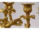 Pair of candelabra 3 lights Louis XV Rococo gilt bronze Napoleon III XIXth