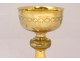 Chalice paten gilded metal crown thorns cross IHS church 20th century
