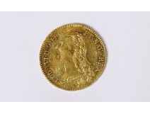 Double Louis d&#39;Or piece Louis XVI bare head ecu 1786 In Paris 15,31gr XVIIIè