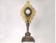 Monstrance monstrance silvery bronze gilt metal cherubs wheat grapes XIXth