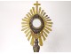 Monstrance monstrance silvery bronze gilt metal cherubs wheat grapes XIXth