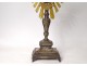 Monstrance monstrance silvery bronze gilt metal cherubs wheat grapes XIXth