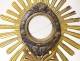 Monstrance monstrance silvery bronze gilt metal cherubs wheat grapes XIXth