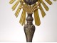 Monstrance monstrance silvery bronze gilt metal cherubs wheat grapes XIXth