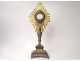 Monstrance monstrance silvery bronze gilt metal cherubs wheat grapes XIXth