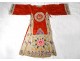 Chinese dress silk embroidery medallion lotus flowers butterfly China XIXth