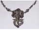 Sterling silver Saint-Esprit necklace rhinestone dove XIXth dove