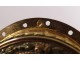 18K solid gold miniature brooch painted 18th century Paris aristocrat portrait