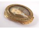 18K solid gold miniature brooch painted 18th century Paris aristocrat portrait