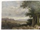 HST table Céramano shepherdess flock sheep landscape Barbizon School XIXth