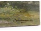 HST table Céramano shepherdess flock sheep landscape Barbizon School XIXth