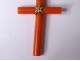 Cross pendant coral jewel solid gold 18 carats XIXth century