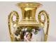 Pair of Medici Paris porcelain vases Allegory Arts Sciences Empire XIXth
