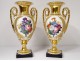 Pair of Medici Paris porcelain vases Allegory Arts Sciences Empire XIXth
