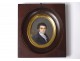 Painted miniature portrait of a notable young man with glasses Desnoyers Rennes 19th