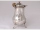 Sterling silver chocolate maker Fermiers Généraux Paris coat of arms, 18th century coat of arms