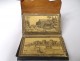 Leather wallet Souvenir engravings castles Germany calendar XIXth