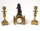 Small pendulum candlesticks gilt bronze cherub flowers clock node XIXth