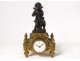 Small pendulum candlesticks gilt bronze cherub flowers clock node XIXth