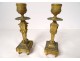 Small pendulum candlesticks gilt bronze cherub flowers clock node XIXth