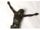 Sculpture Christ crucifix bronze cross XIXth century