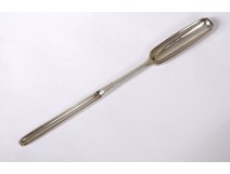 English sterling silver maroon spoon London goldsmith John Lampfert 18th