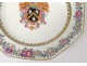 Octagonal porcelain dish Compagnie Indes coat of arms coat of arms knight eighteenth