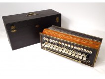 Romantic diatonic accordion rosewood mother-of-pearl brass Napoleon III nineteenth