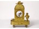 Clock gilt bronze Cythère birds cherub horn abundance Empire XIXth