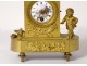 Clock gilt bronze Cythère birds cherub horn abundance Empire XIXth