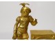 Gilt bronze Empire clock Musketeer sword griffins Le Roy Paris XIX