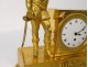 Gilt bronze Empire clock Musketeer sword griffins Le Roy Paris XIX