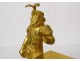 Gilt bronze Empire clock Musketeer sword griffins Le Roy Paris XIX