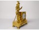 Gilt bronze Empire clock Musketeer sword griffins Le Roy Paris XIX