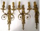 Series 4 sconces 2 lights gilt bronze Amours trumpet from ap. Jean Hauré XIXth