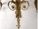 Series 4 sconces 2 lights gilt bronze Amours trumpet from ap. Jean Hauré XIXth